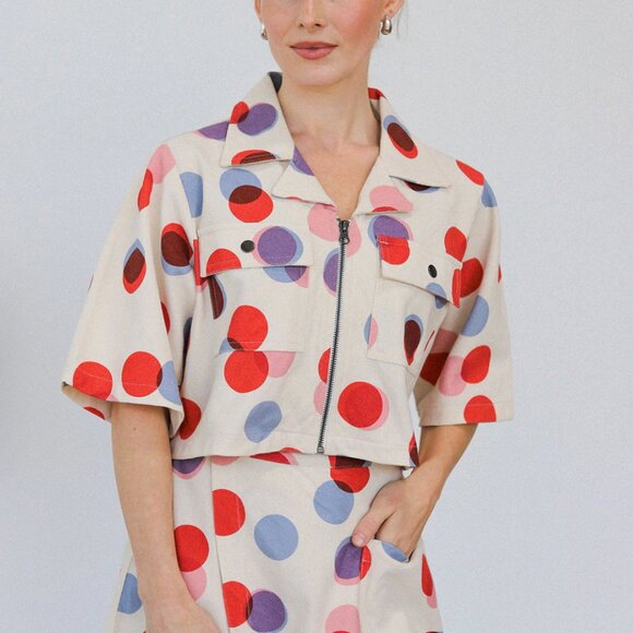 Shop Noble Utility Shirt in Polka Dot, Medium - Picture 1 of 4